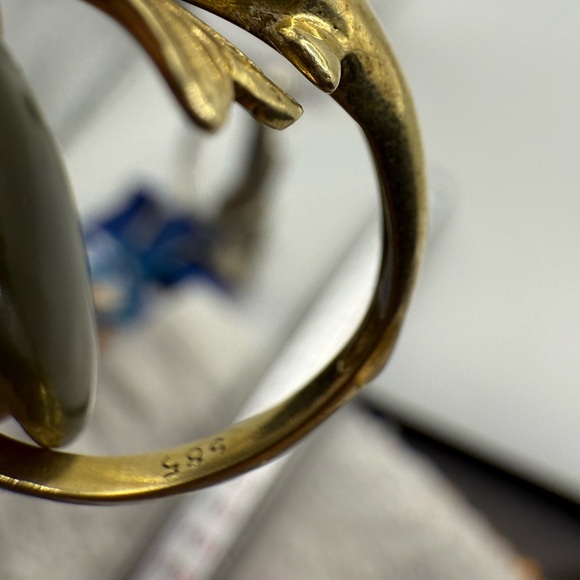 14K Gold Dolphin Jewelry Set Bracelet Ring Earrings - Picture 5 of 6